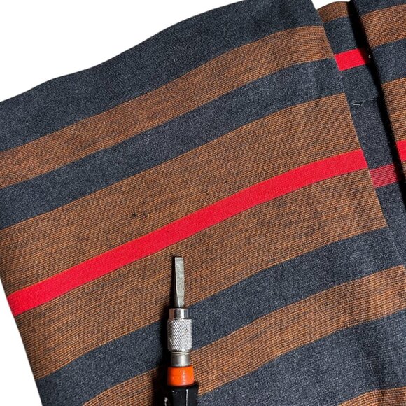 70s vintage maxi shirt dress wool blend pointed collar stripe buttonup Knitique. - Picture 7 of 9